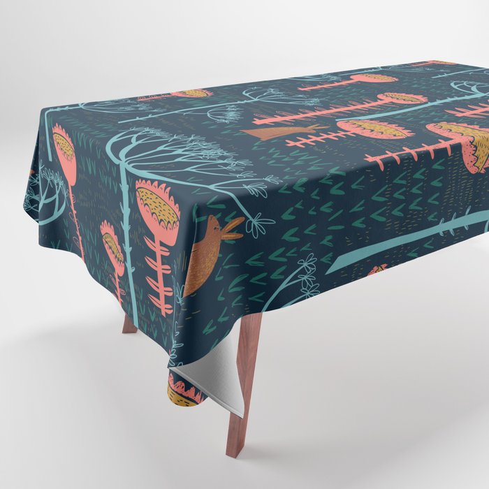 Block print bunny Tablecloth Gallery Image 1