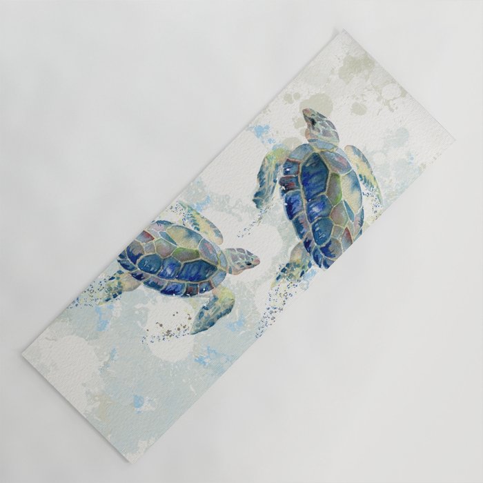Swimming Together 2 - Sea Turtle  Yoga Mat Gallery Image 1