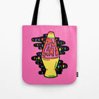 Lit Lava Lamp in pink in 3D Tote Bag Gallery Image 1
