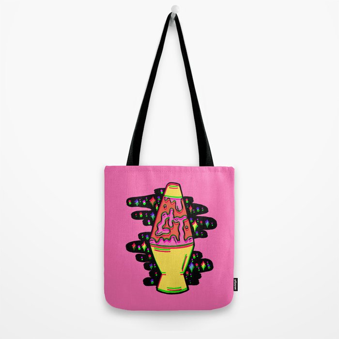 Lit Lava Lamp in pink in 3D Tote Bag Gallery Image 2