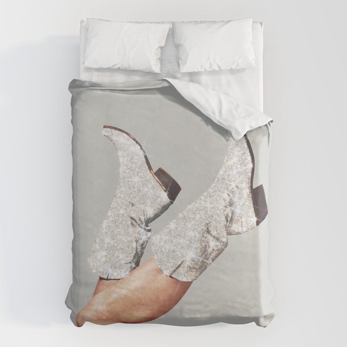 These Boots - Glitter Silver Duvet Cover Gallery Image 1