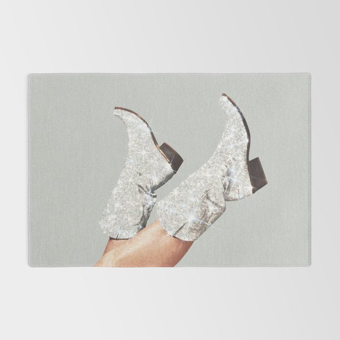 These Boots - Glitter Silver Rug Gallery Image 2
