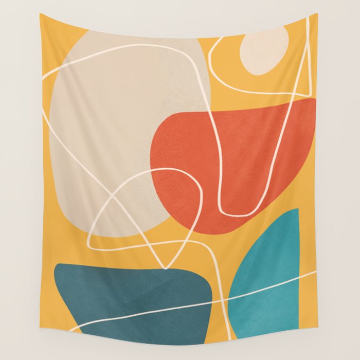 Minimal Colorful Abstract Shapes 11 Wall Tapestry Gallery Image 4