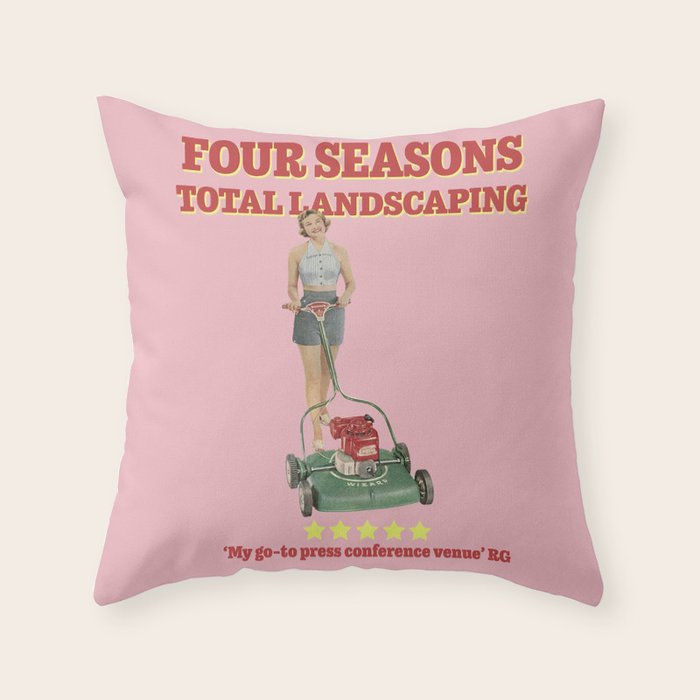 Four Seasons Total Landscaping (Pink) Throw Pillow Gallery Image 1
