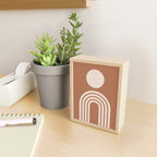Mid century modern sun and rainbow on terracotta Mini Art Print Gallery Image 2