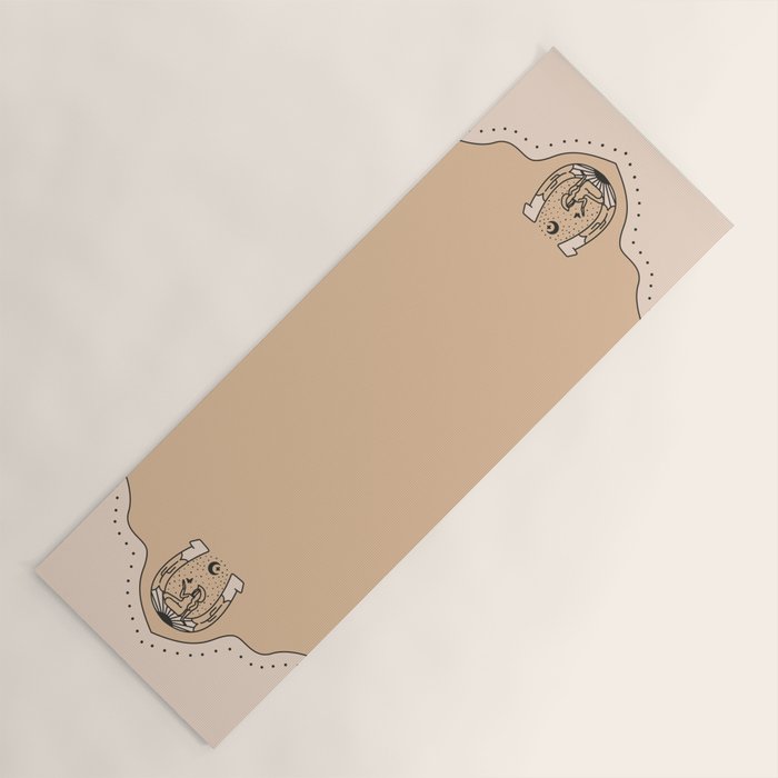 Good Fortune Gal - Neutral & Black Yoga Mat Gallery Image 1