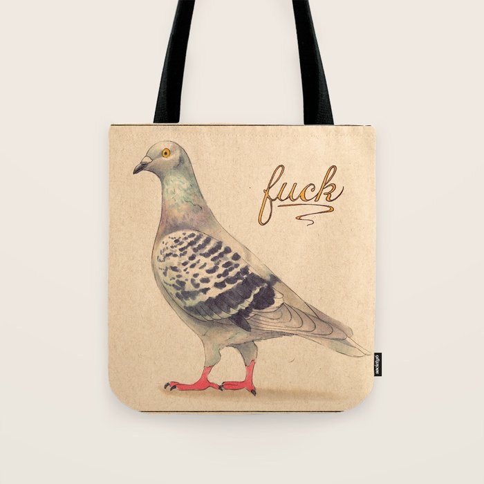 Fancy 'Fuck' Pigeon Tote Bag Gallery Image 1