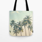 Tropical Skies - Palm Trees, Beach Photography Tote Bag Gallery Image 1