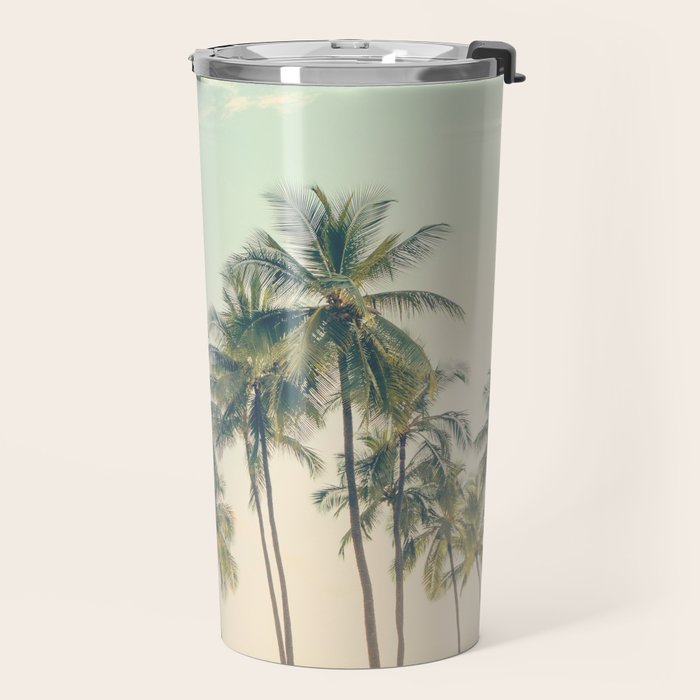 Tropical Skies - Palm Trees, Beach Photography Travel Mug Gallery Image 2