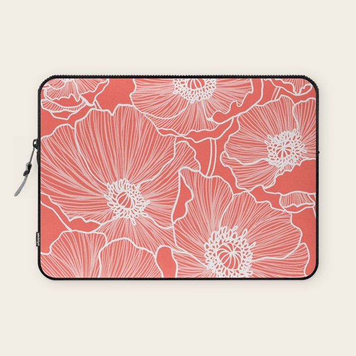 Coral Poppies Laptop Sleeve Gallery Image 1