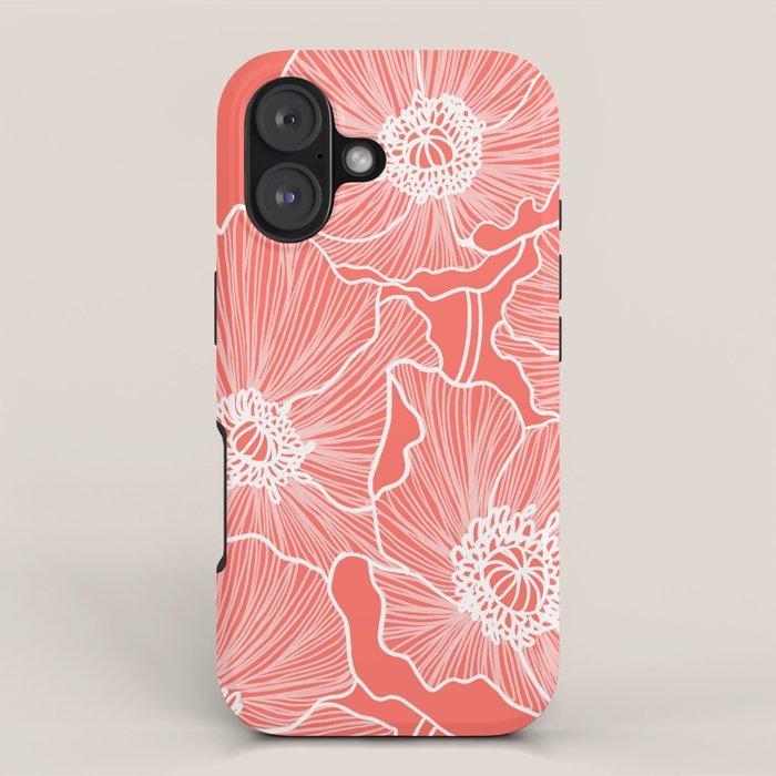 Coral Poppies iPhone Case Gallery Image 1