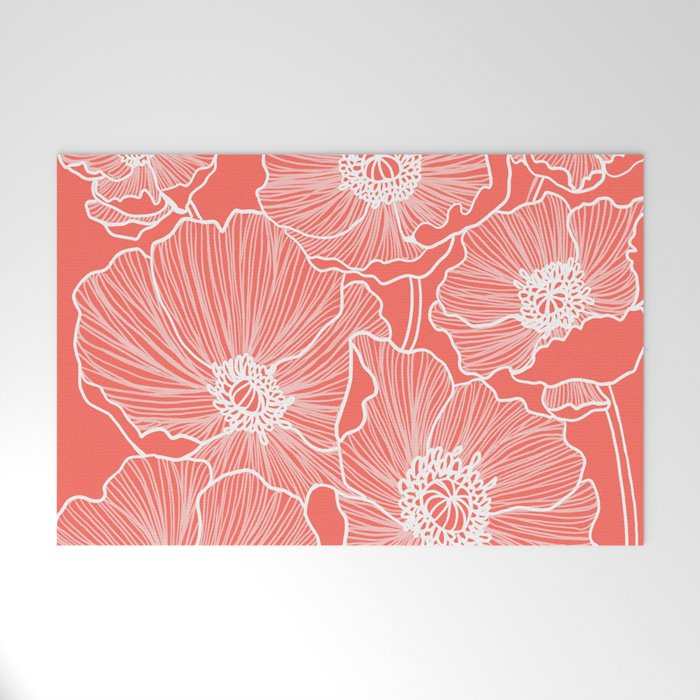 Coral Poppies Welcome Mat Gallery Image 1