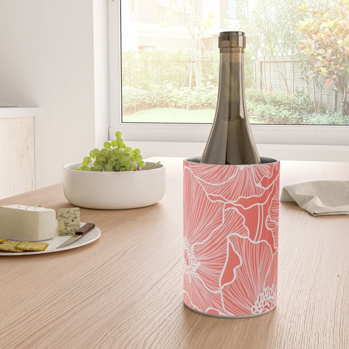 Coral Poppies Wine Chiller Gallery Image 4