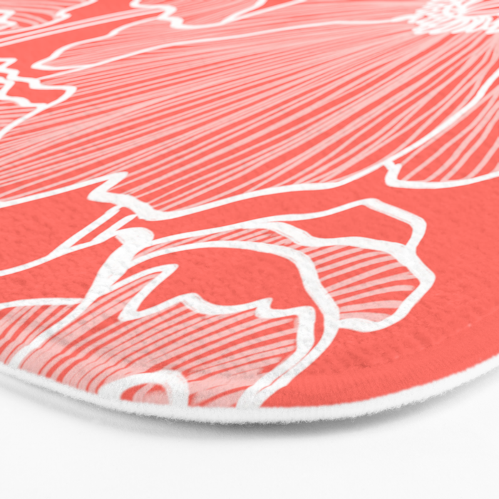 Coral Poppies Bath Mat Gallery Image 3