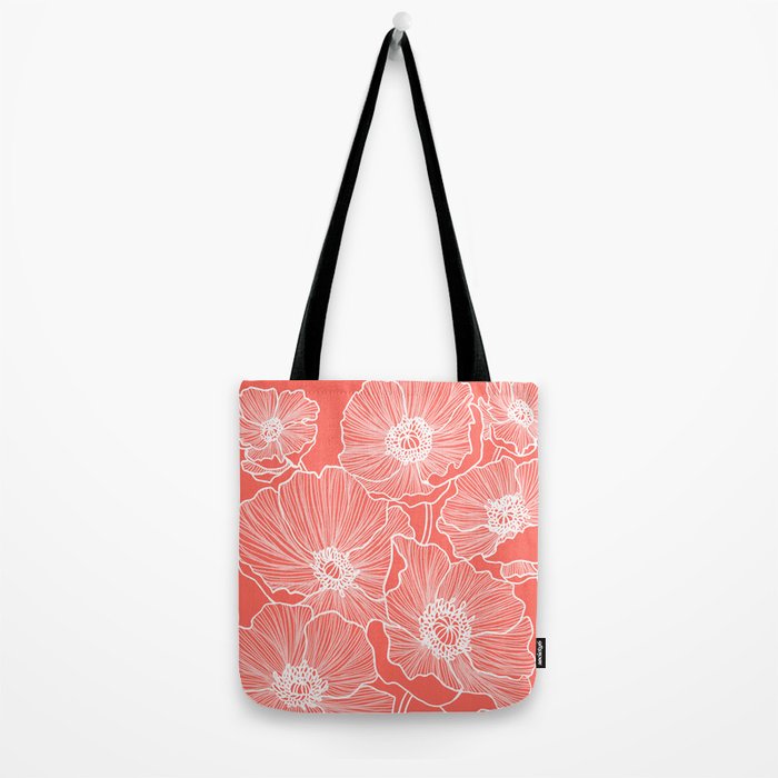 Coral Poppies Tote Bag Gallery Image 2