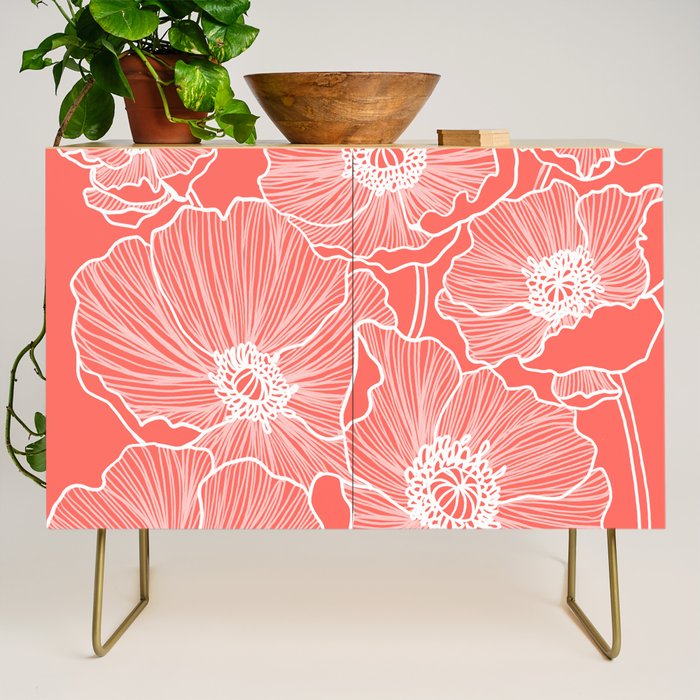 Coral Poppies Credenza Gallery Image 1