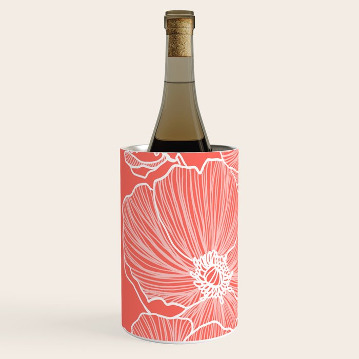Coral Poppies Wine Chiller Gallery Image 2