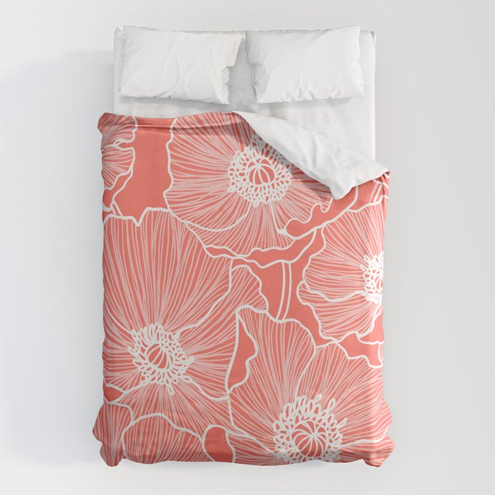 Coral Poppies Duvet Cover Gallery Image 6