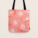 Coral Poppies Tote Bag Gallery Image 1