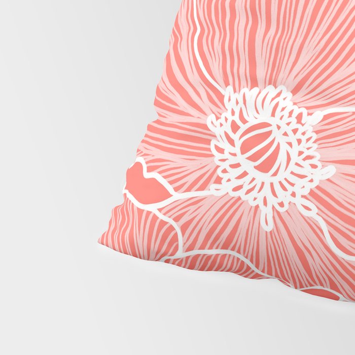 Coral Poppies Pillow Sham Gallery Image 4