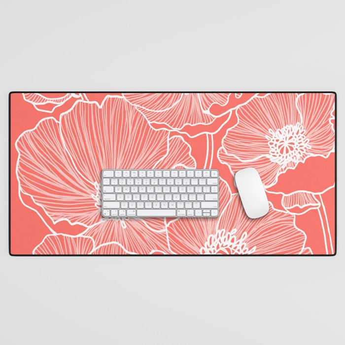 Coral Poppies Desk Mat Gallery Image 1