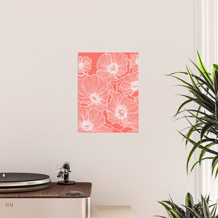 Coral Poppies Poster Gallery Image 2