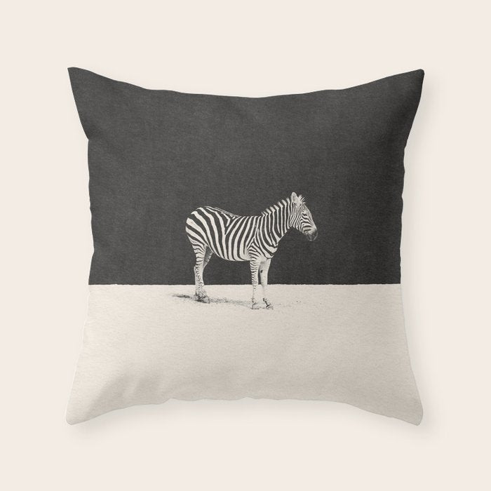 MINIMAL ANIMAL / Zebra Throw Pillow Gallery Image 1