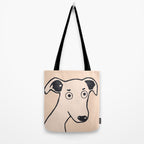 Archie the greyhound on cream Tote Bag Gallery Image 2