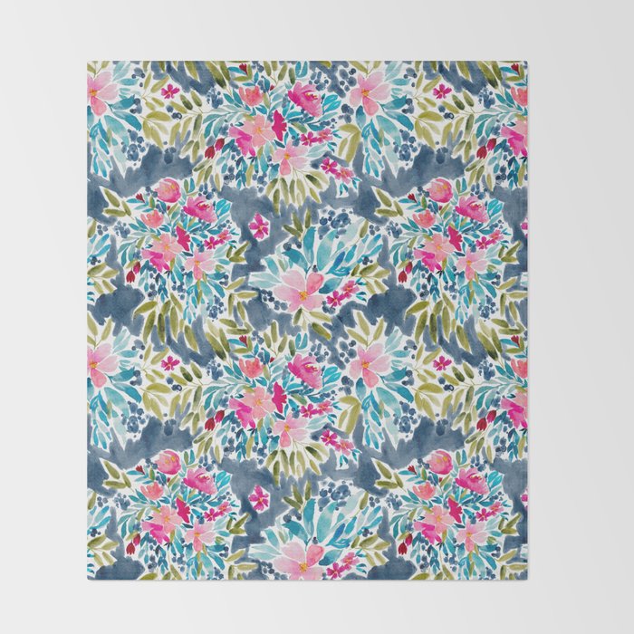 Aria - Blue Throw Blanket Gallery Image 2