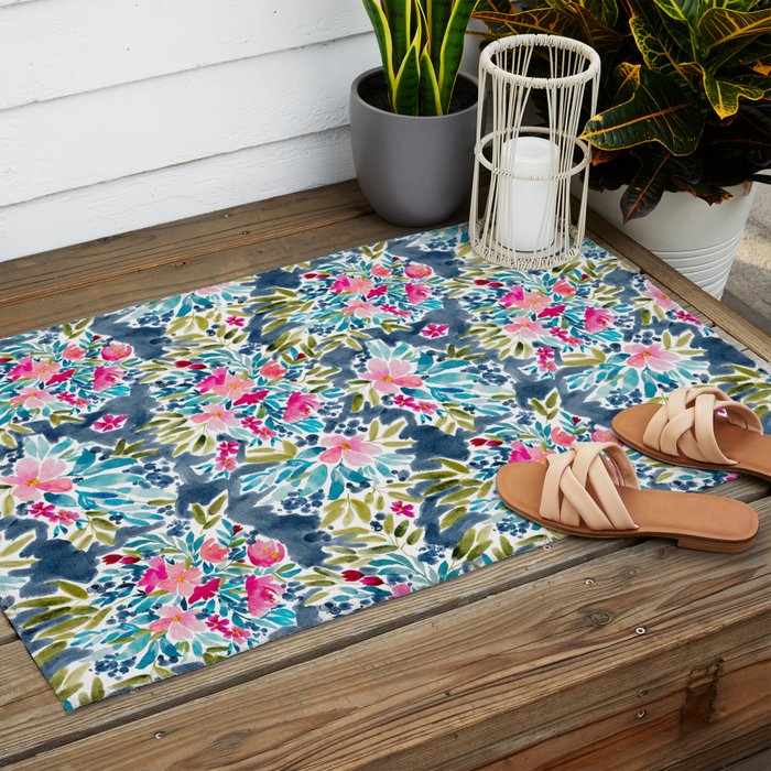 Aria - Blue Outdoor Rug Gallery Image 2