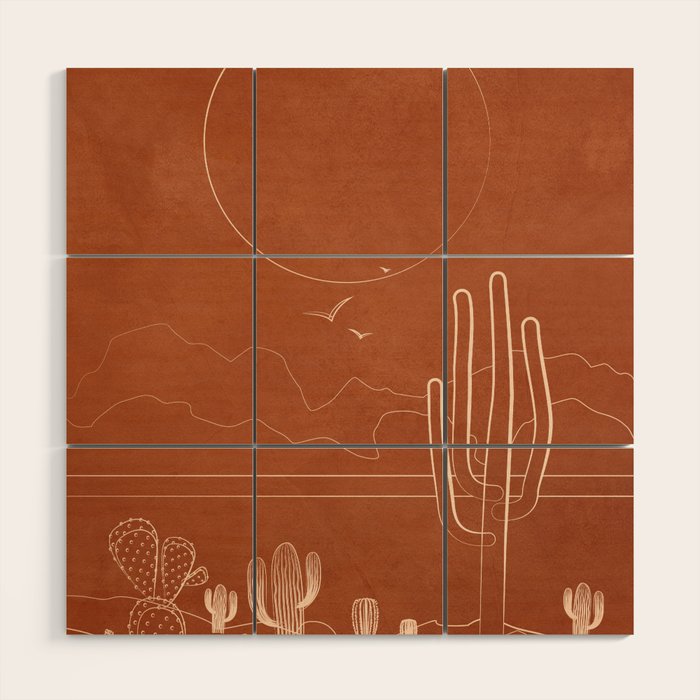 Sun over the Desert 1 Wood Wall Art Gallery Image 1