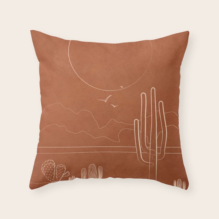 Sun over the Desert 1 Throw Pillow Gallery Image 1