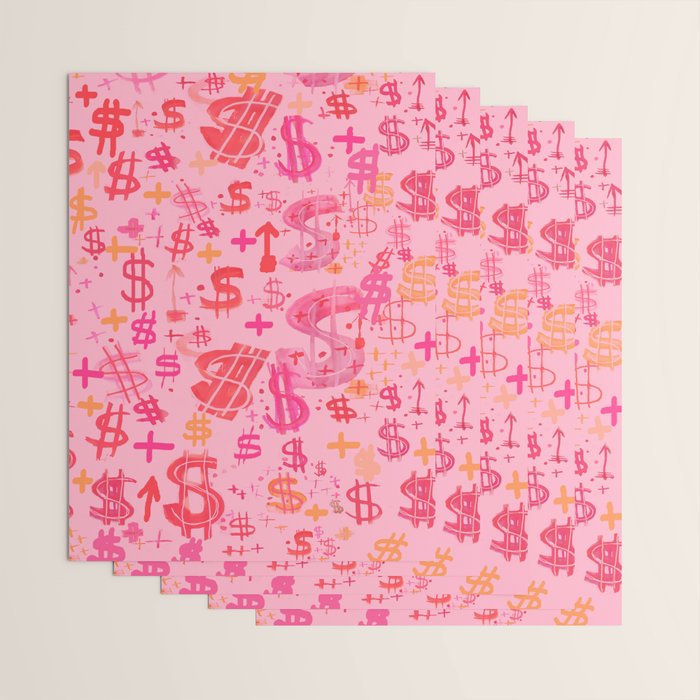 Pink Dollar Signs Wrapping Paper Gallery Image 3