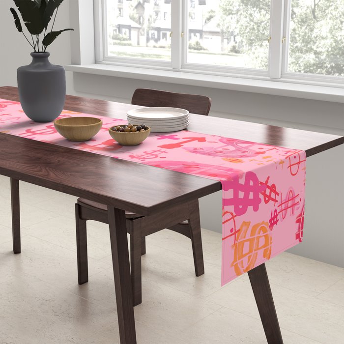 Pink Dollar Signs Table Runner Gallery Image 2
