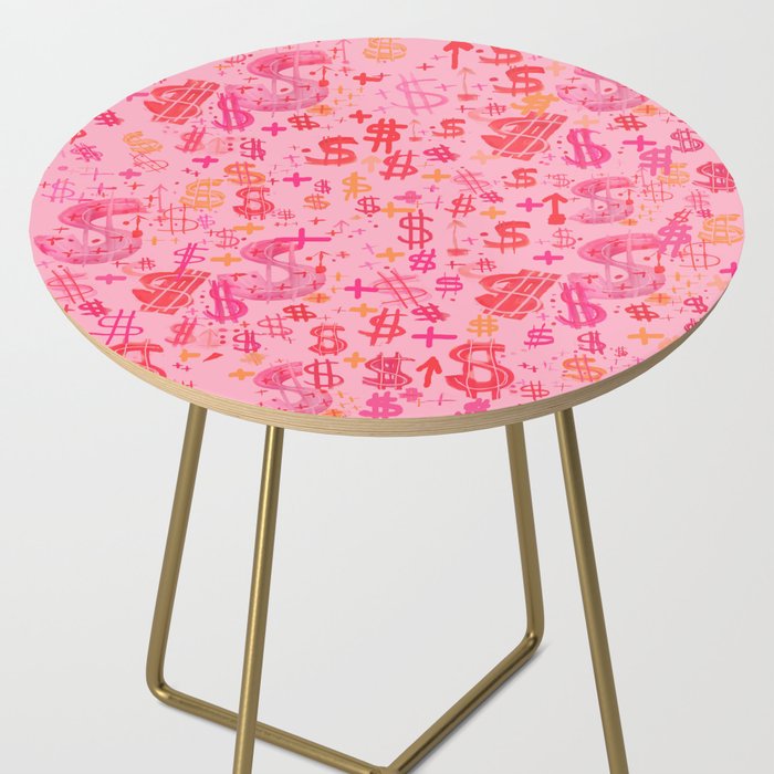 Pink Dollar Signs Side Table Gallery Image 2