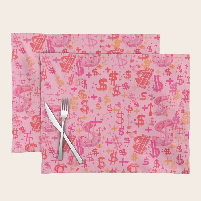 Pink Dollar Signs Placemat Gallery Image 1