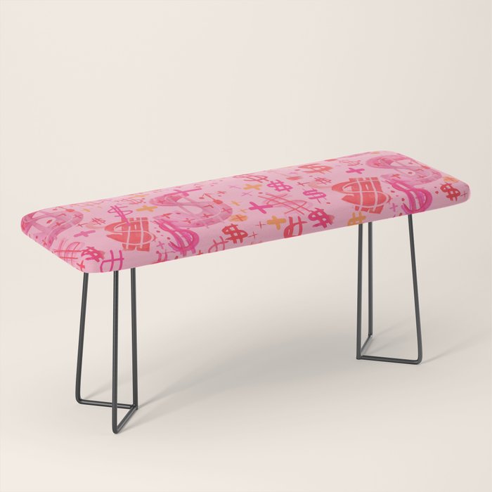 Pink Dollar Signs Bench Gallery Image 1