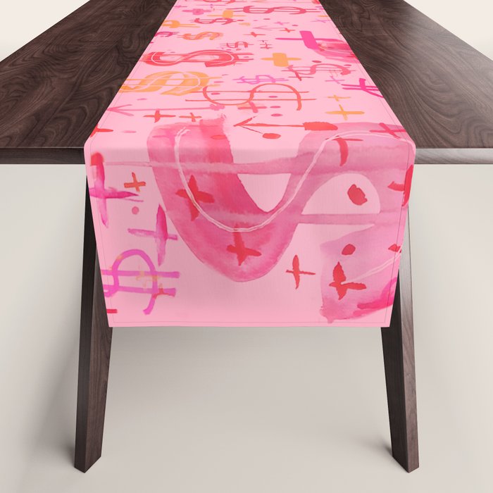 Pink Dollar Signs Table Runner Gallery Image 1