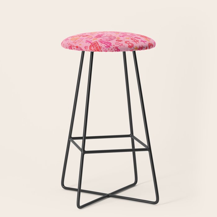 Pink Dollar Signs Stool Gallery Image 1