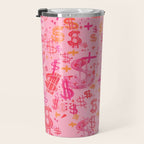Pink Dollar Signs Travel Mug Gallery Image 3