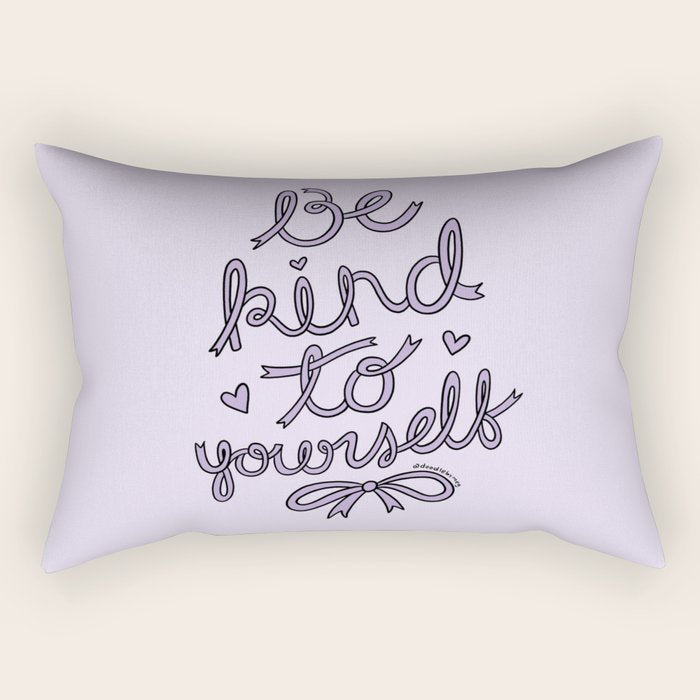 Be Kind to Yourself in Purple Rectangular Pillow Gallery Image 2