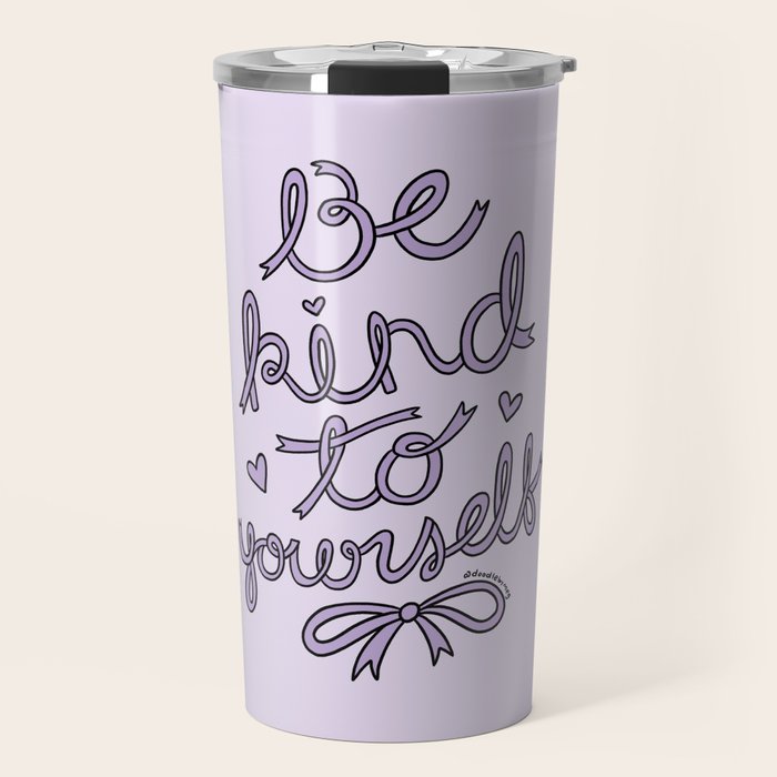 Be Kind to Yourself in Purple Travel Mug Gallery Image 1