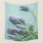 Blue Flowers Wall Tapestry Gallery Image 4