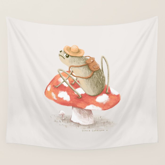 Awkward Toad Ready for Adventure Wall Tapestry Gallery Image 4