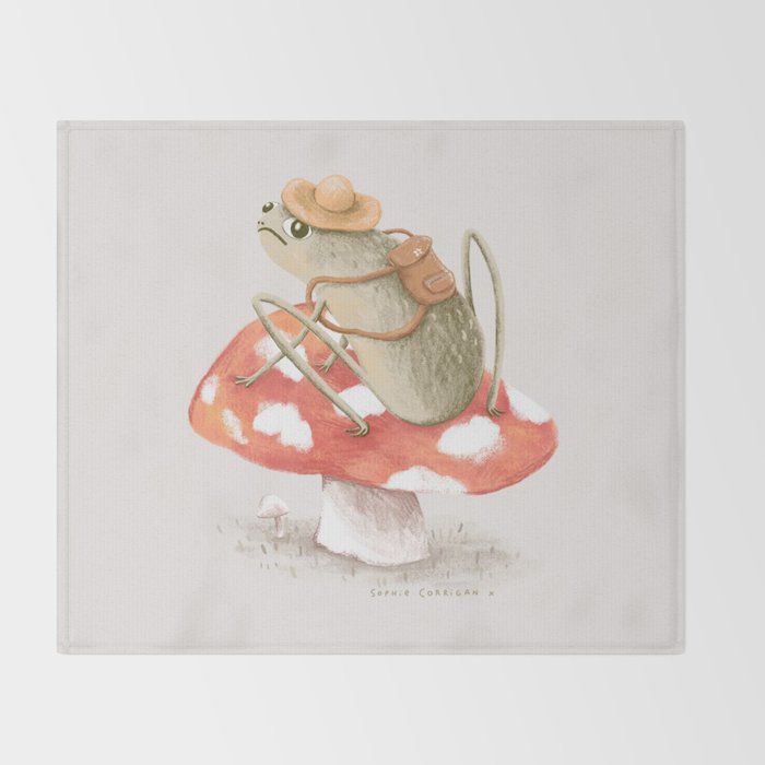 Awkward Toad Ready for Adventure Throw Blanket Gallery Image 2