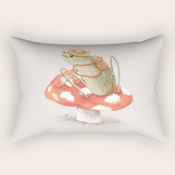 Awkward Toad Ready for Adventure Rectangular Pillow Gallery Image 1
