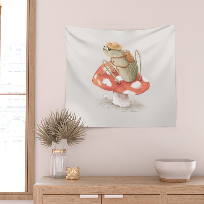 Awkward Toad Ready for Adventure Wall Tapestry Gallery Image 2