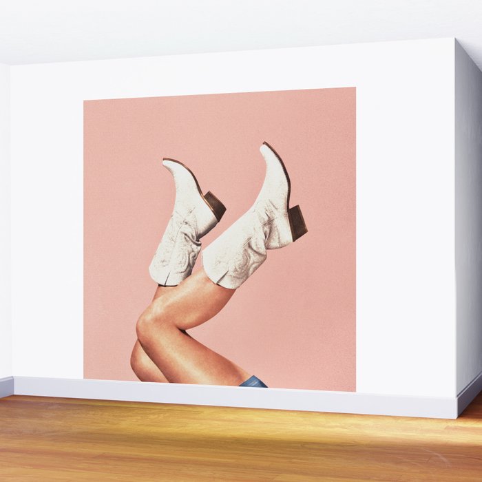 These Boots - Peach / Pink Wall Mural Gallery Image 2