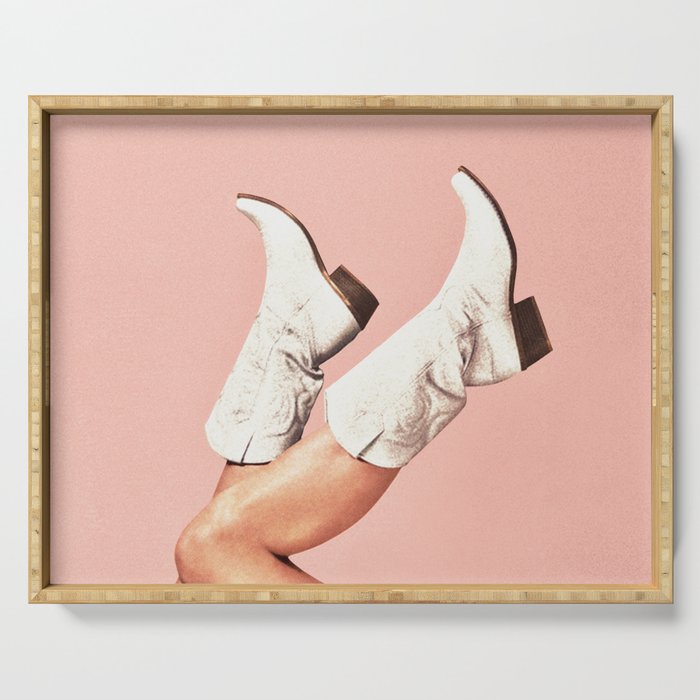 These Boots - Peach / Pink Serving Tray Gallery Image 1