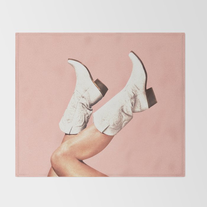 These Boots - Peach / Pink Throw Blanket Gallery Image 2